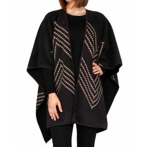Ike Behar Sweaters - Ike Behar fleece poncho shrug wrap shearling OS